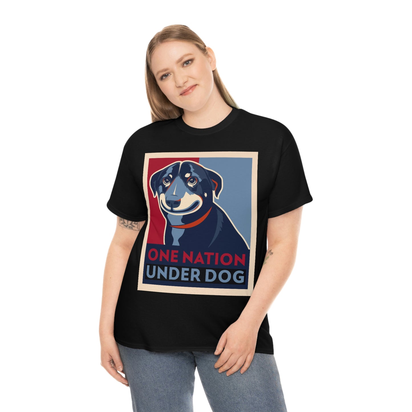 ONE NATION UNDER DOG Unisex Heavy Cotton Tee