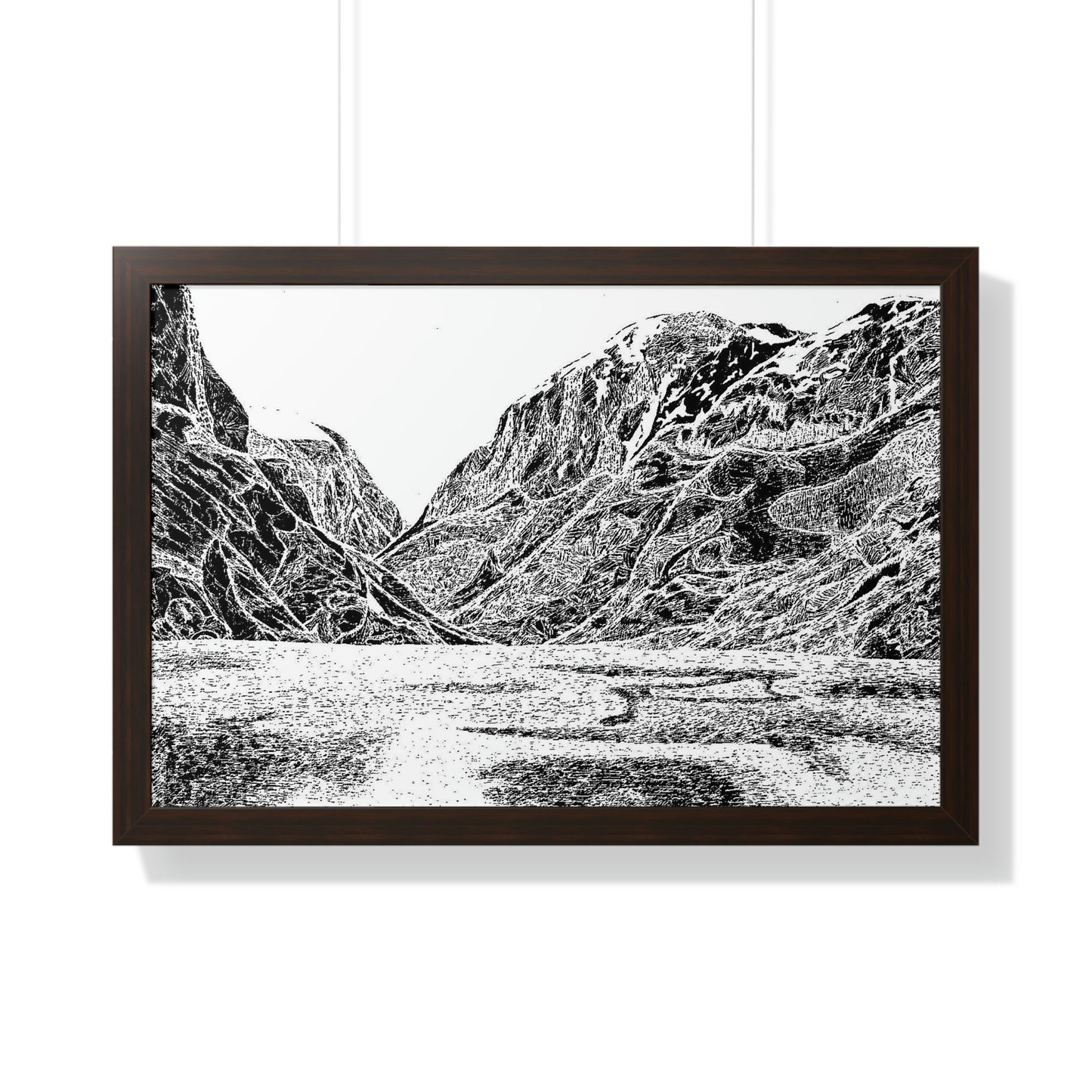 LAKE GUDVAGAN (REVERSE BLACK & WHITE) Framed Horizontal Poster