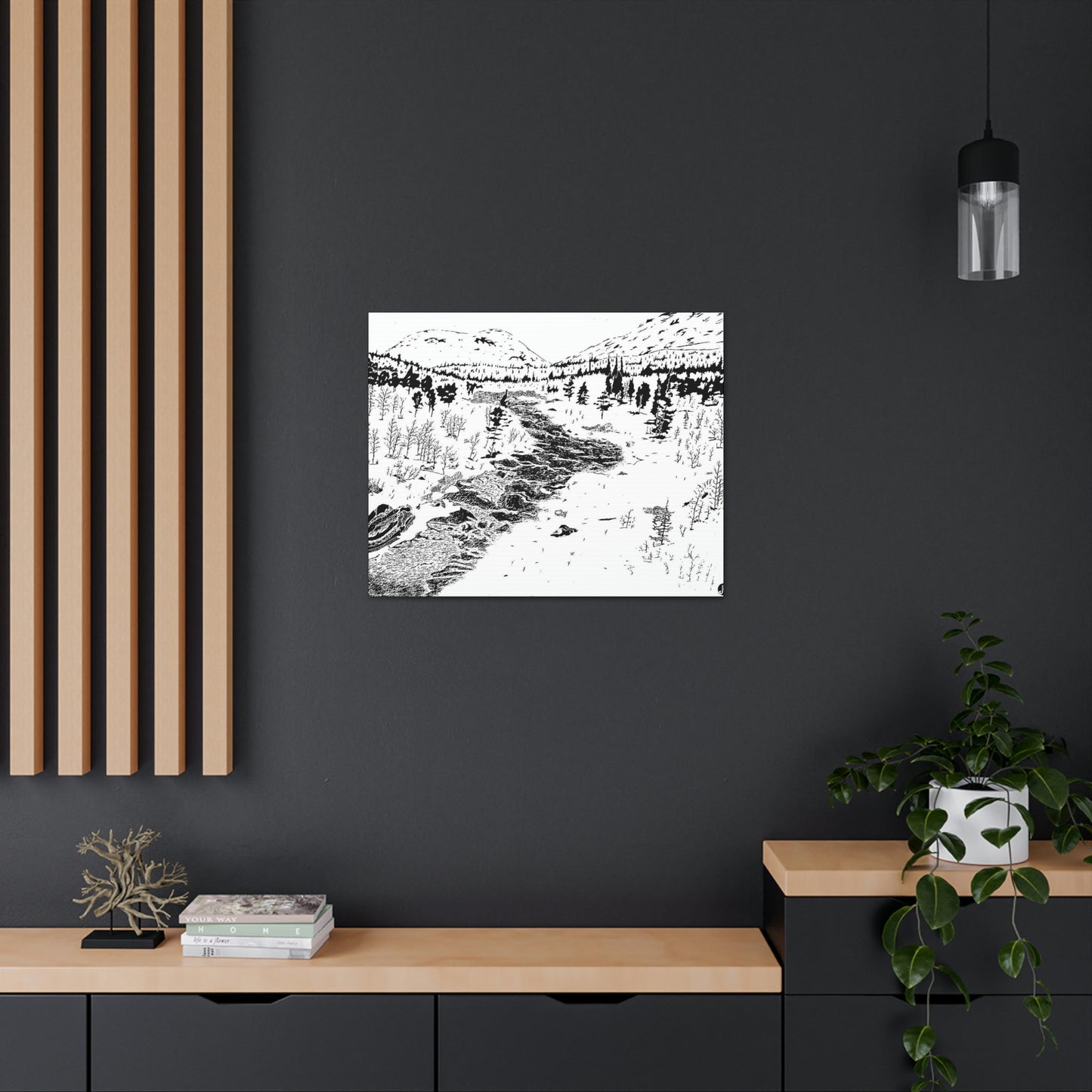 WONDERLUST Reversed Black & White Canvas Gallery Wraps