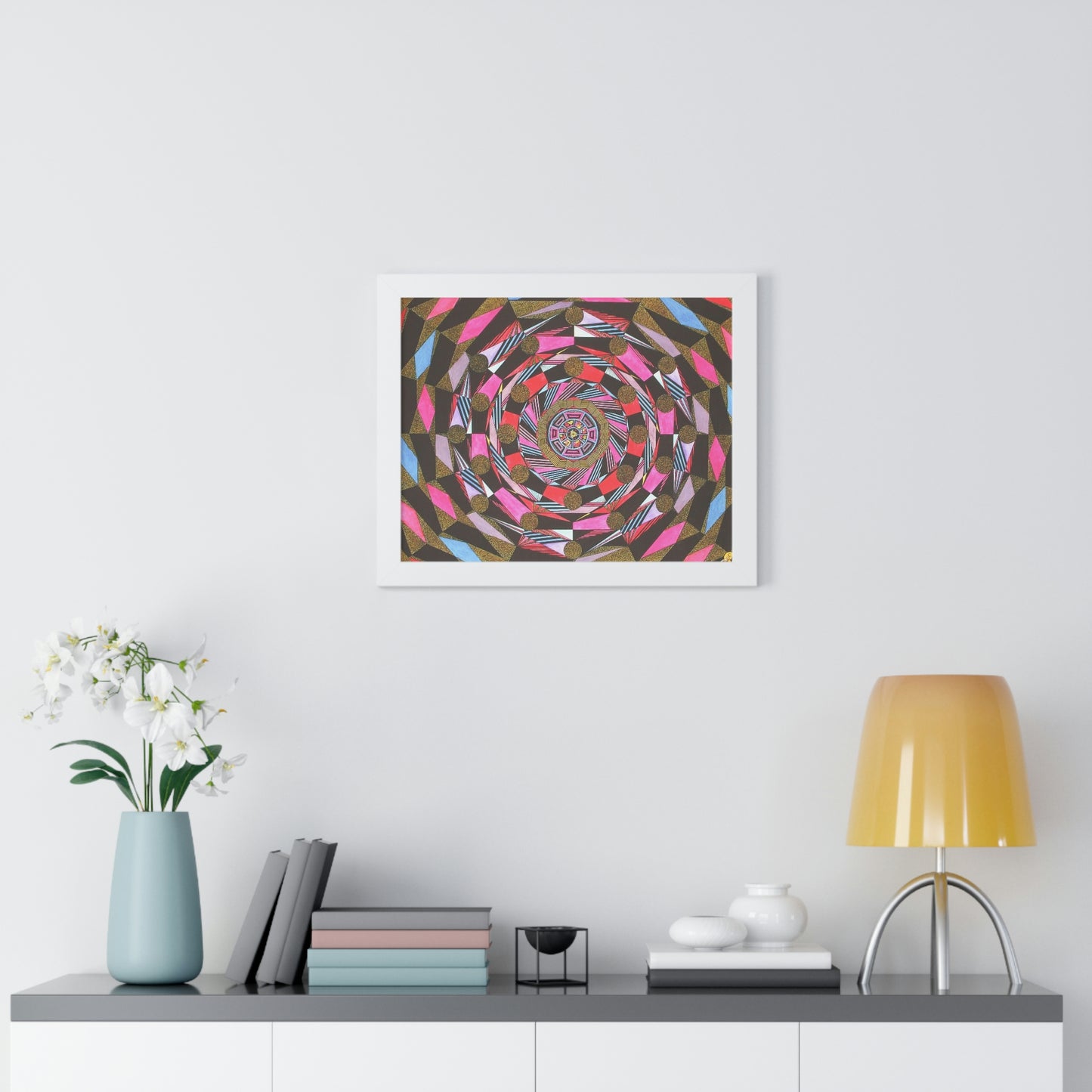 THE ABSTRACT COLONNADE Framed Horizontal Poster