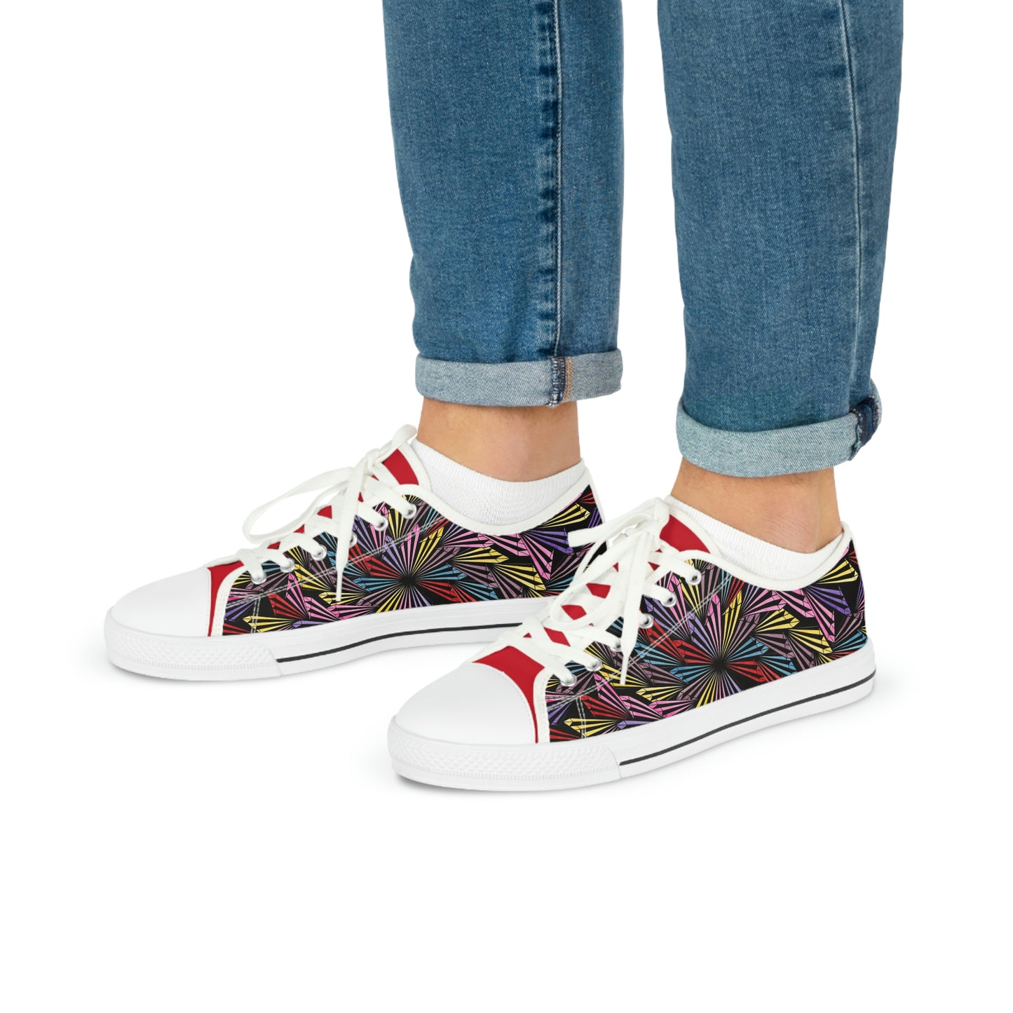 PINWHEEL (RED) Men's Low Top Sneakers