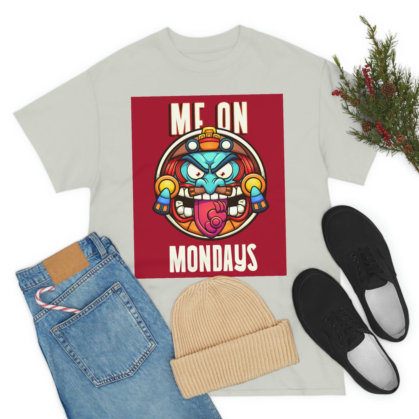 ME ON MONDAYS (RED) Unisex Heavy Cotton Tee