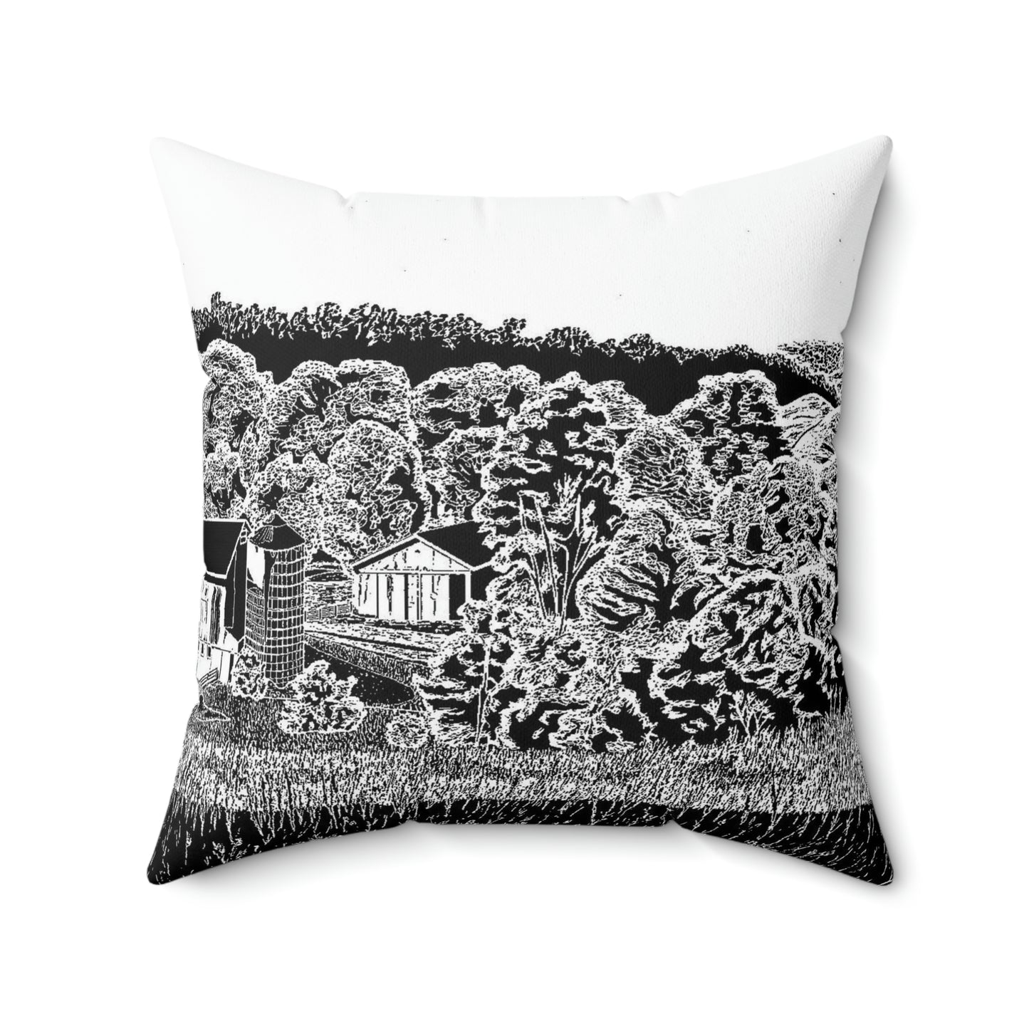 IMPASS (REVERSE BLACK & WHITE) Spun Polyester Square Pillow