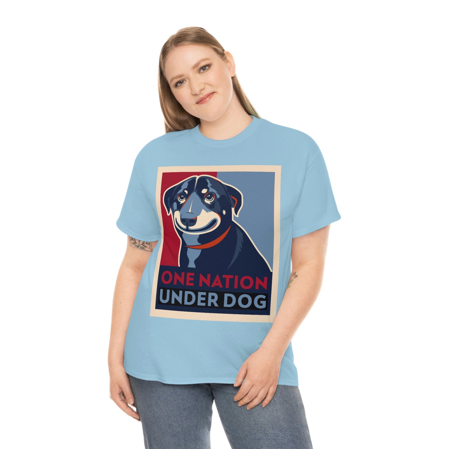 ONE NATION UNDER DOG Unisex Heavy Cotton Tee