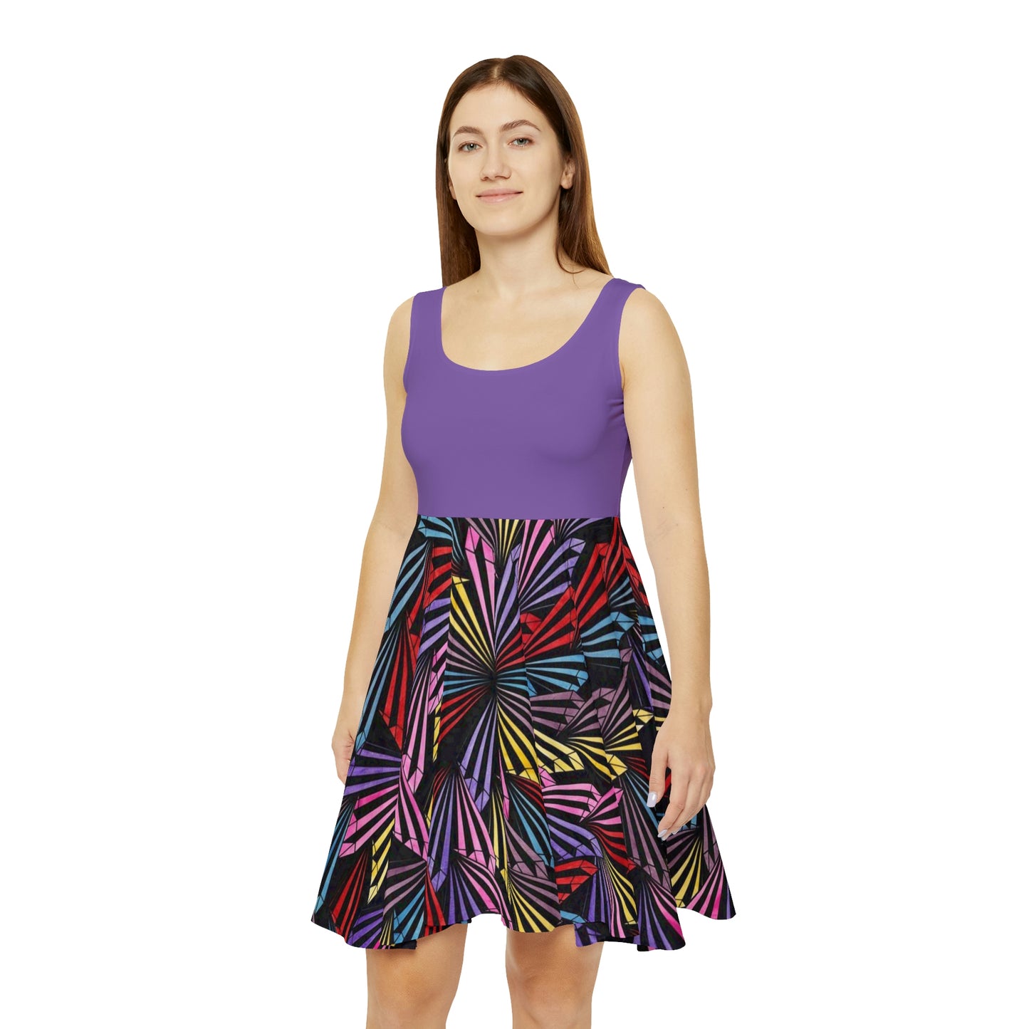 PURPLE PINWHEEL Women's Skater Dress