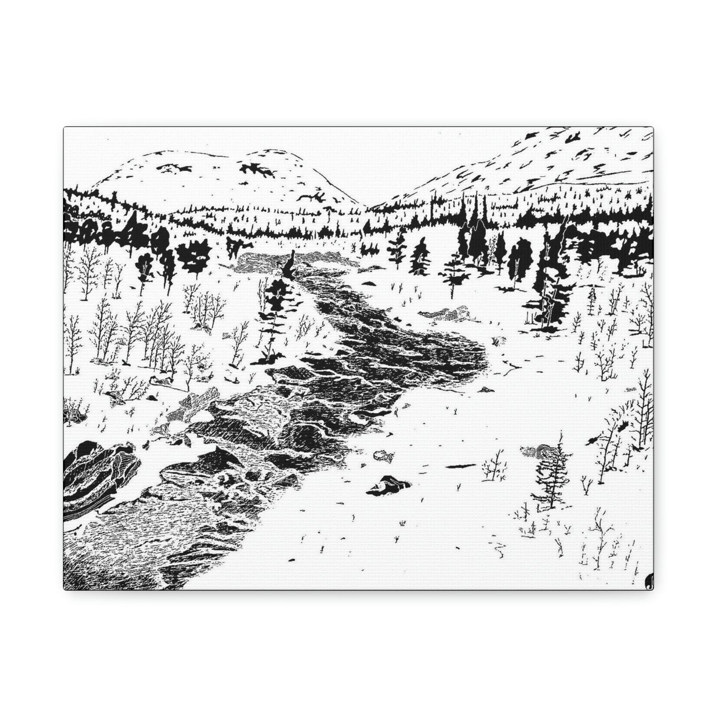 WONDERLUST Reversed Black & White Canvas Gallery Wraps