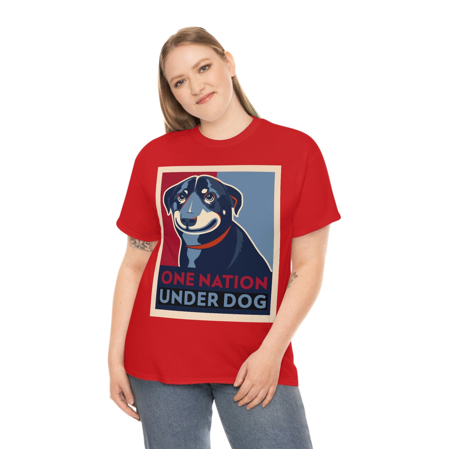 ONE NATION UNDER DOG Unisex Heavy Cotton Tee